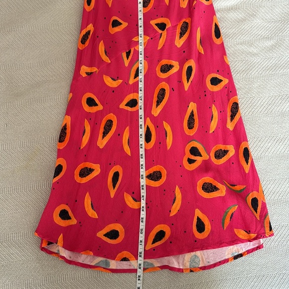 Corey Lynn Calter papaya fruit bias cut slip skirt - fits size small - Picture 6 of 7